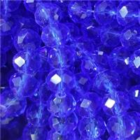 Royalblue Chinese Crystal Glass Beads Faceted Rondelle, approx 8mm, 66pcs per st