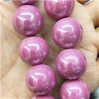 Pink Porcelain Beads Smooth Round, approx 20mm, 20pcs per st