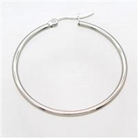 raw stainless steel Hoop Earrings, approx 25mm dia