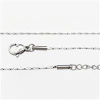 Raw Stainless Steel Necklace Chain, approx 1mm, 44-49cm length