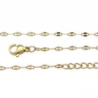 Stainless Steel Necklace Chain Gold Plated, approx 2mm, 44-49cm length