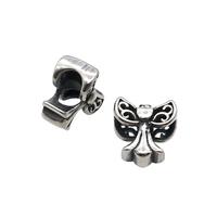 Stainless Steel Beads Large Hole Antique Silver, approx 14mm, 6mm hole