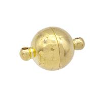 Stainless Steel Magnetic Clasp Round Ball Gold Plated, approx 8mm dia