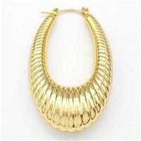 304 Stainless Steel Earring Hollow Gold Plated, approx 30-45mm