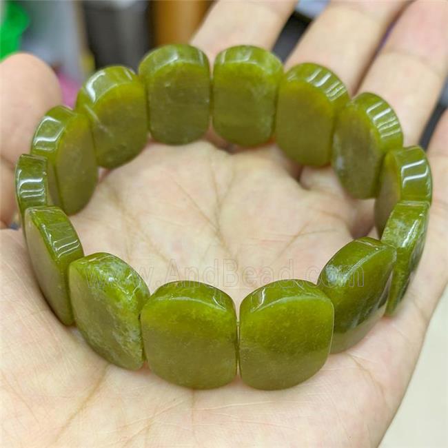 Green Nephrite Jade Bracelet Stretchy