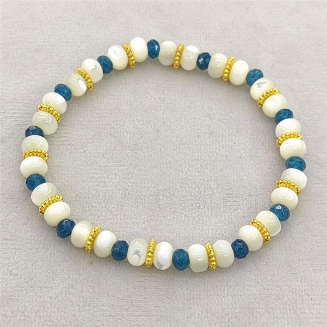 MOP Shell Bracelets Stretchy Rondelle