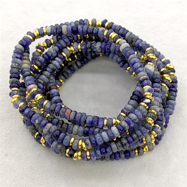 Natural Blue Sodalite Bracelets Stretchy Rondelle