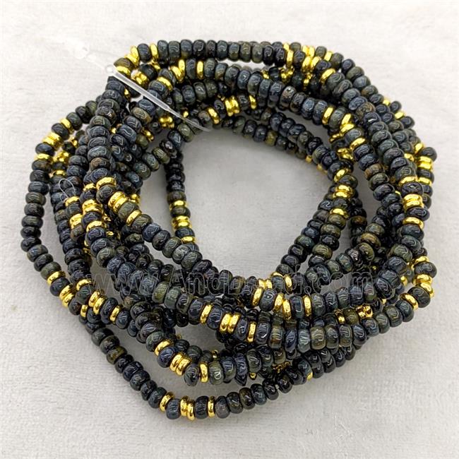 Natural Green Kambaba Jasper Bracelets Stretchy Rondelle