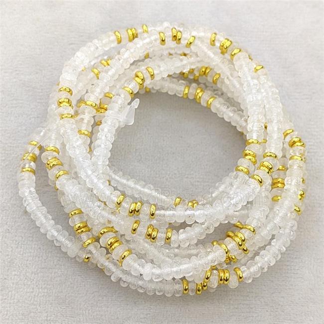 Natural Clear Quartz Bracelets Stretchy Rondelle