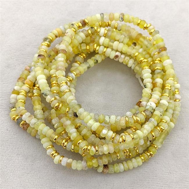 Natural Yellow Opal Bracelet Stretchy Rondelle