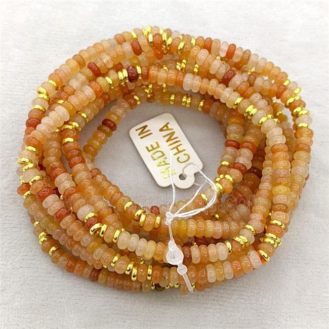 Natural Red Aventurine Bracelet Stretchy Rondelle
