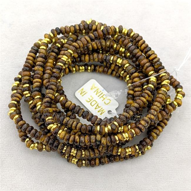 Natural Tiger Eye Stone Bracelet Stretchy Rondelle