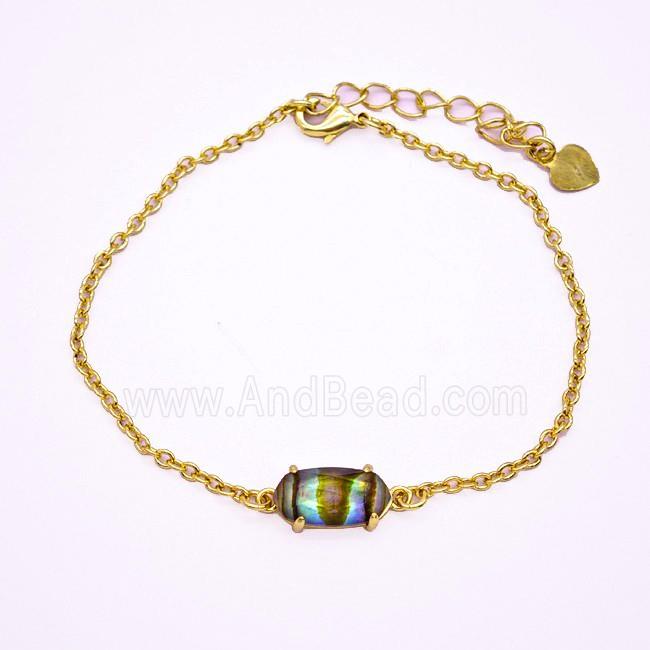 Gemstone Bracelet, Gold Plated