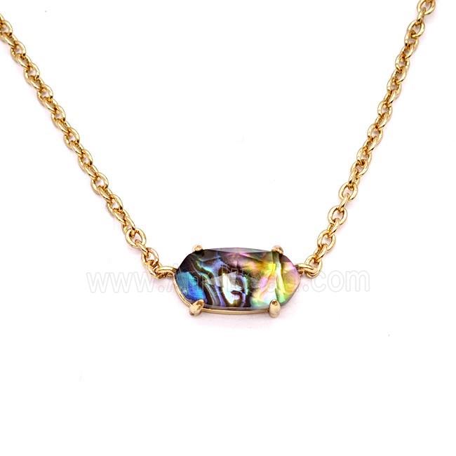 Abalone Shell Copper Necklace Gold Plated