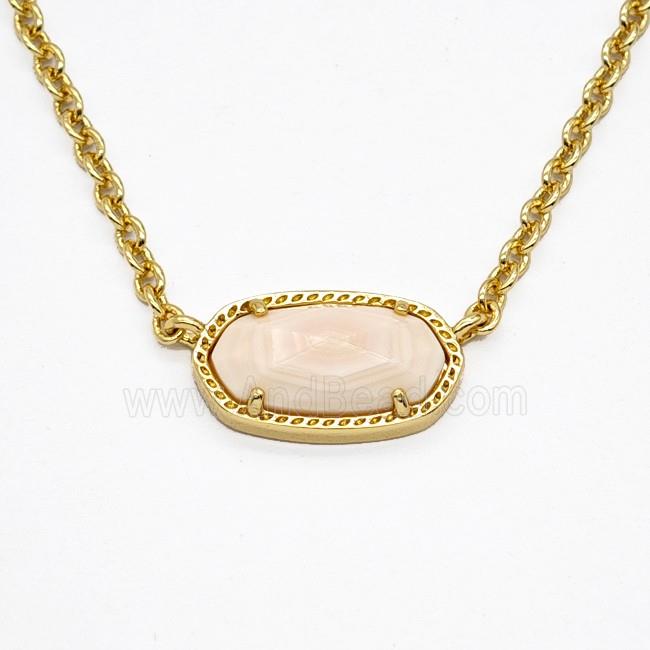Gemstone Necklace, Gold Plated