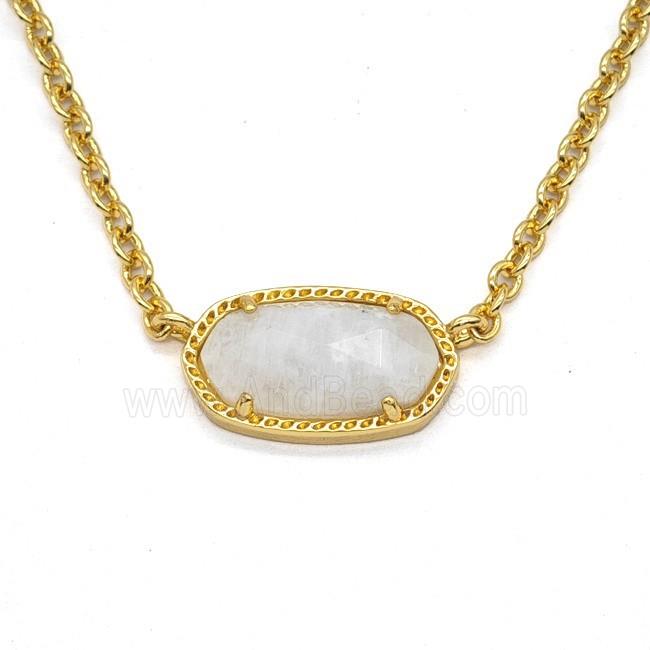Gemstone Necklace, Gold Plated