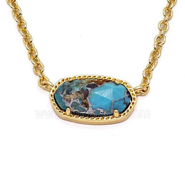 Gemstone Necklace, Gold Plated