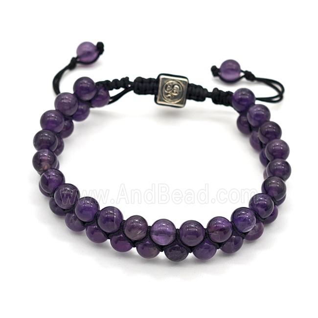 Purple Amethyst Bracelets Adjustable