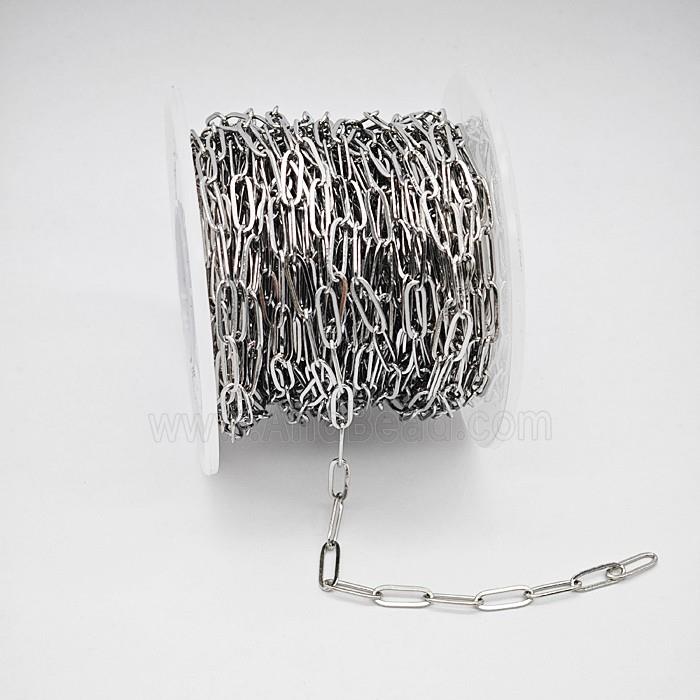 Copper Paperclip Chain Platinum Plated