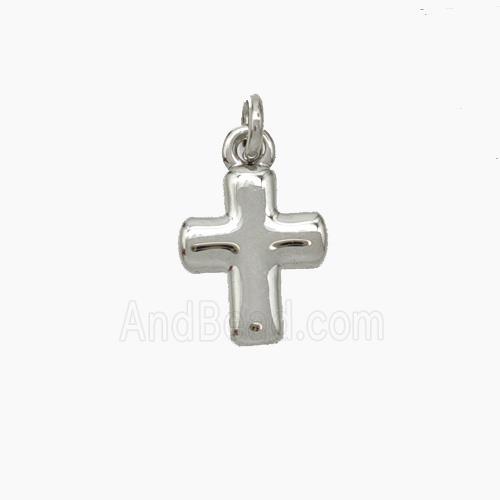 Copper Cross Pendant Platinum Plated