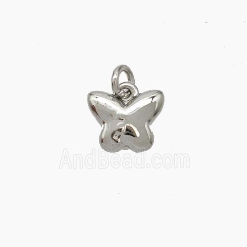 Copper Butterfly Pendant Platinum Plated