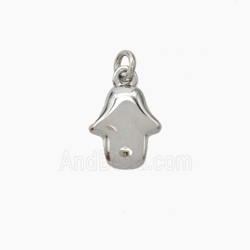 Copper Hand Pendant Platinum Plated