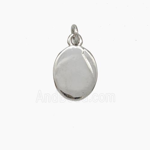 Copper Oval Pendant Platinum Plated