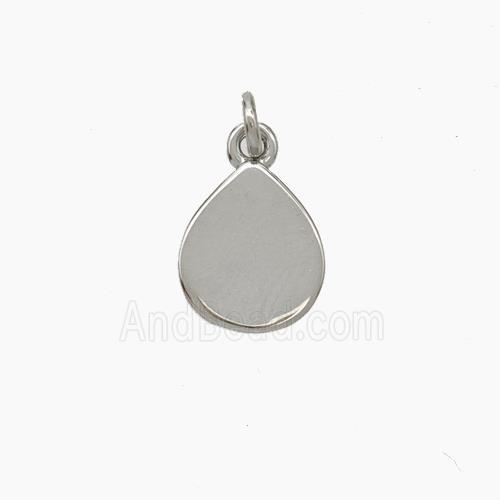 Copper Teardrop Pendant Platinum Plated