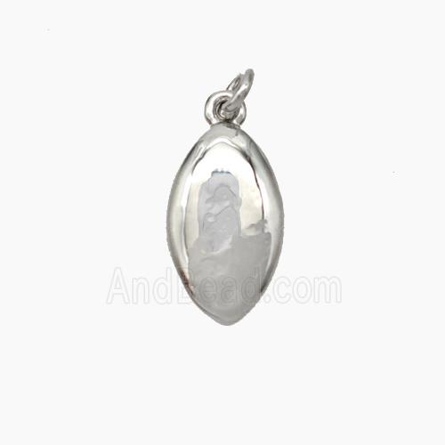 Copper Leaf Pendant Platinum Plated