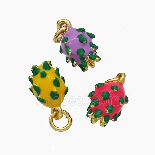Copper Pitaya Pendant Enamel Gold Plated Mixed