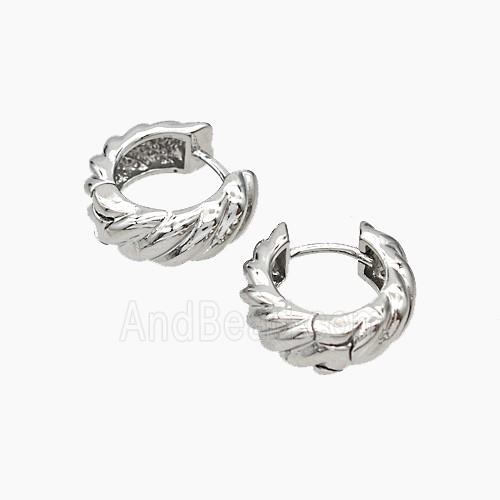 Copper Hoop Earrings Platinum Plated