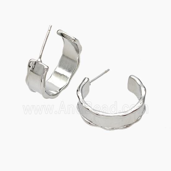 Copper Stud Earrings Platinum Plated