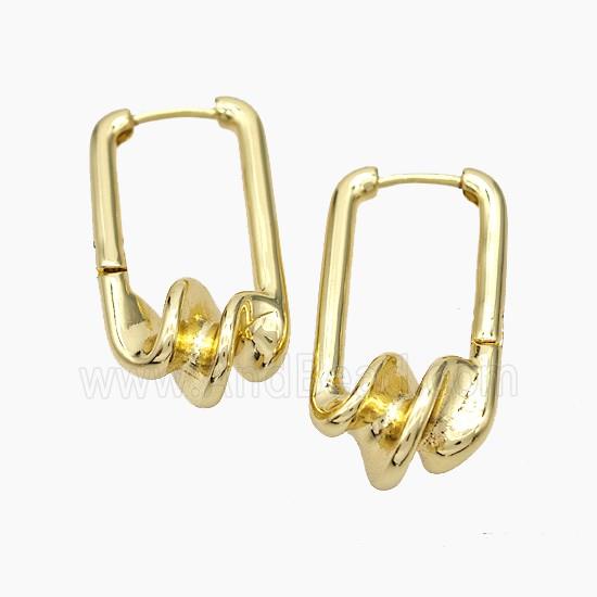Copper Latchback Earrings Gold Plated