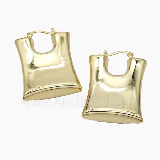 Copper Leaveback Earrings Gold Plated