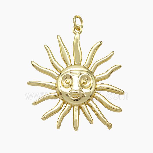 Copper Sun Pendant Gold Plated
