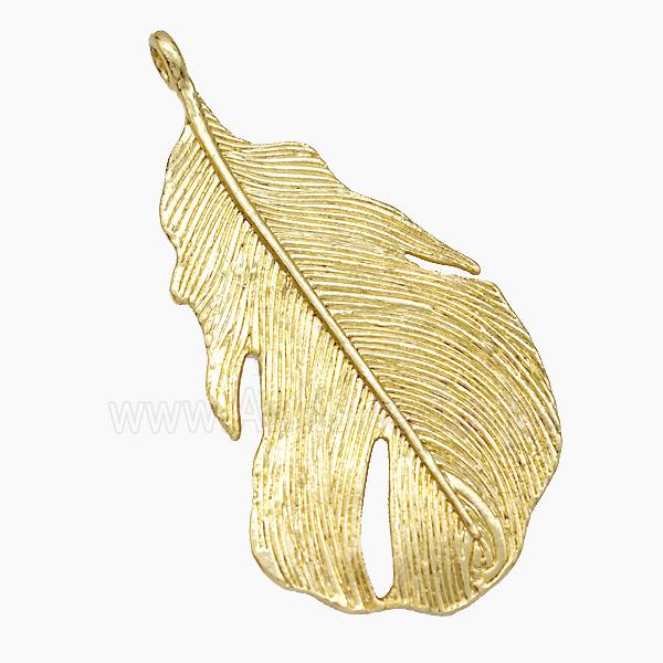 Copper Leaf Charms Pendant Gold Plated