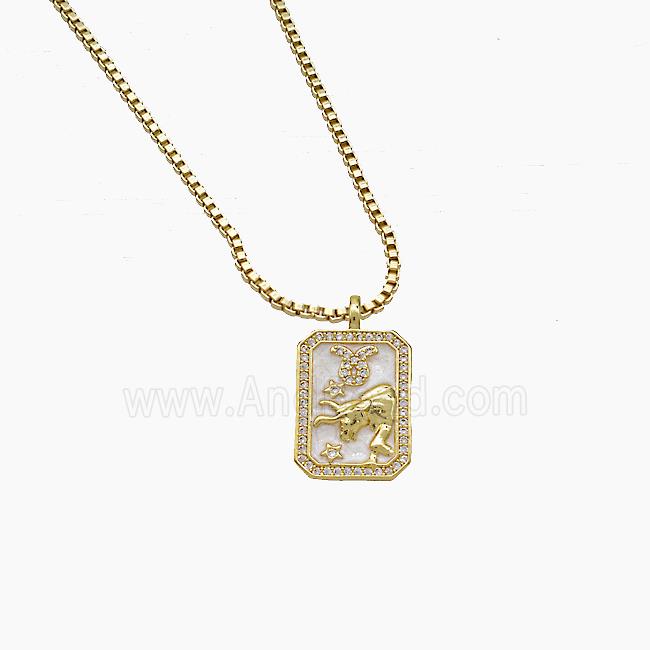 Copper Tarot Card Pendant Pave Zirconia Zodiac Painted Gold Plated Mixed