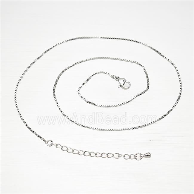 Copper Box Necklace Chain Platinum Plated