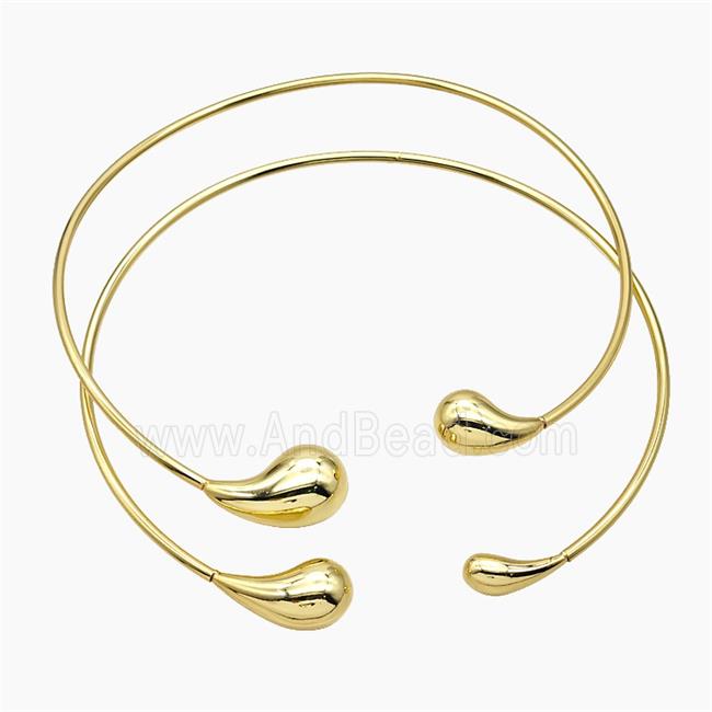 Copper Wire Collar Necklace Gold Plated