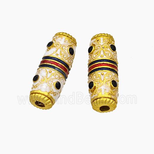 Copper Rice Beads Painted Gold Plated