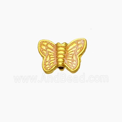 Copper Butterfly Beads Painted Gold Plated