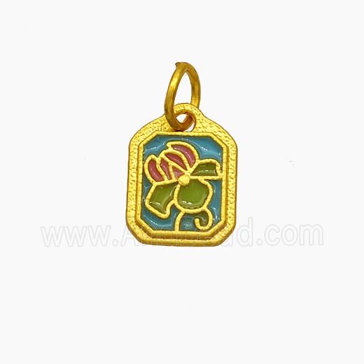 Copper Crab Pendant Enamel Gold Plated