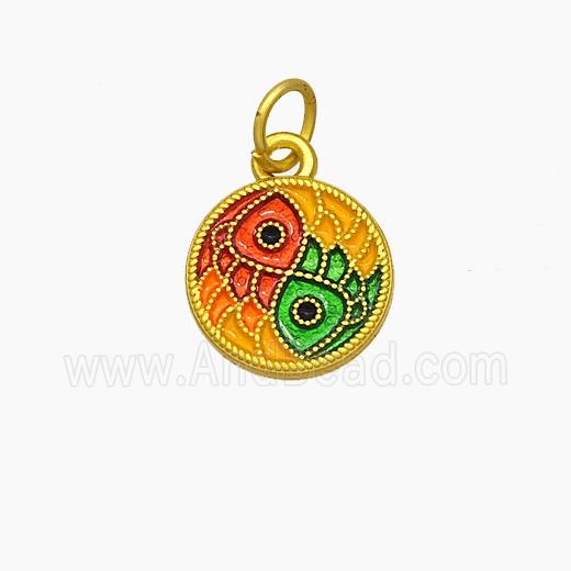 Copper Fish Pendant Painted Gold Plated