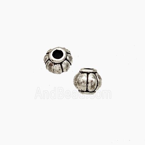 Tibetan Style Alloy Pumpkin Spacer Beads Antique Silver