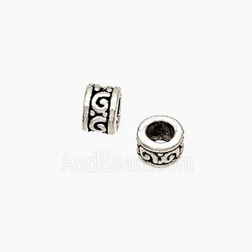 Tibetan Style Alloy Heishi Spacer Beads Large Hole Antique Silver