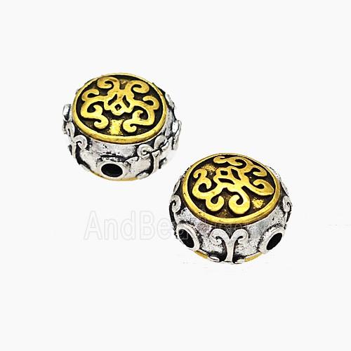 Tibetan Style Alloy Button Beads Antique Silver Golden
