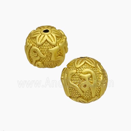 Tibetan Style Copper Round Beads Gold Plated