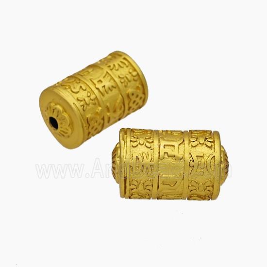 Tibetan Style Copper Prayer Wheel Beads Tube Gold Plated