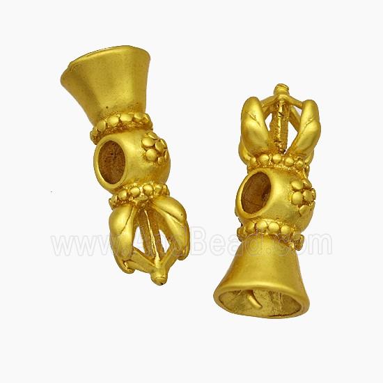 Tibetan Style Copper Vajra Pestle Beads Gold Plated
