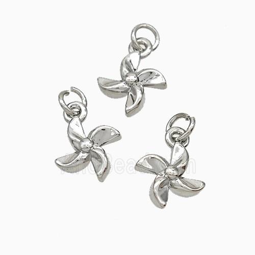 Windmill Charms Copper Pendant Platinum Plated